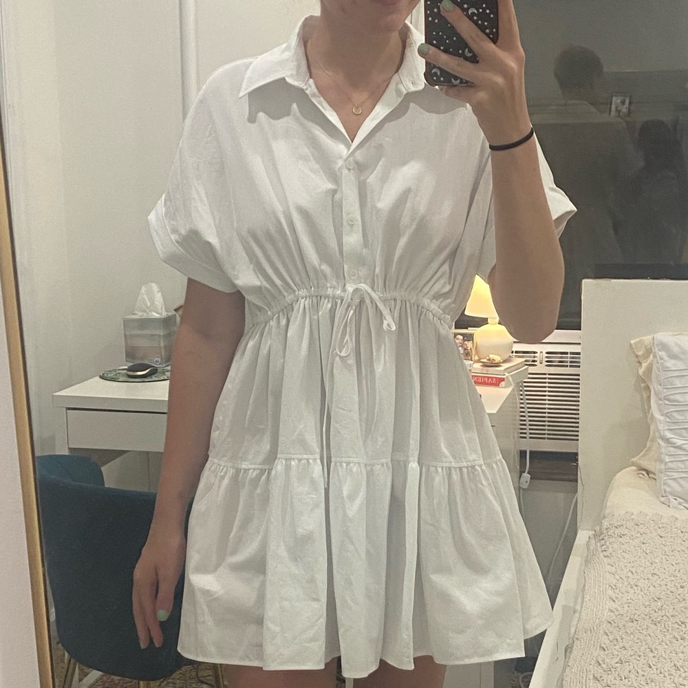 White Poplin Zara Dress Brand New